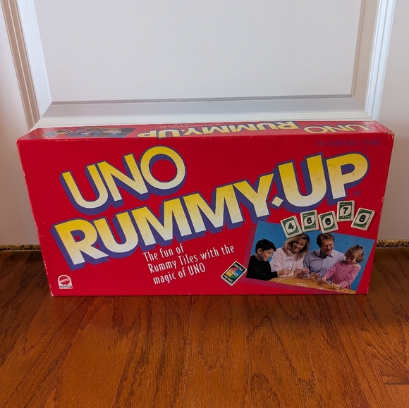 Uno Rummy Up Game 1990s Vintage Complete Card Board 1993 Mattel